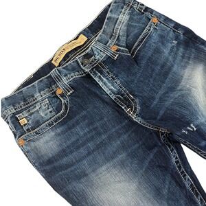 BIG STAR Pioneer Regular Boot Cut Women Blue Denim Jeans Distressed Size‎ 27